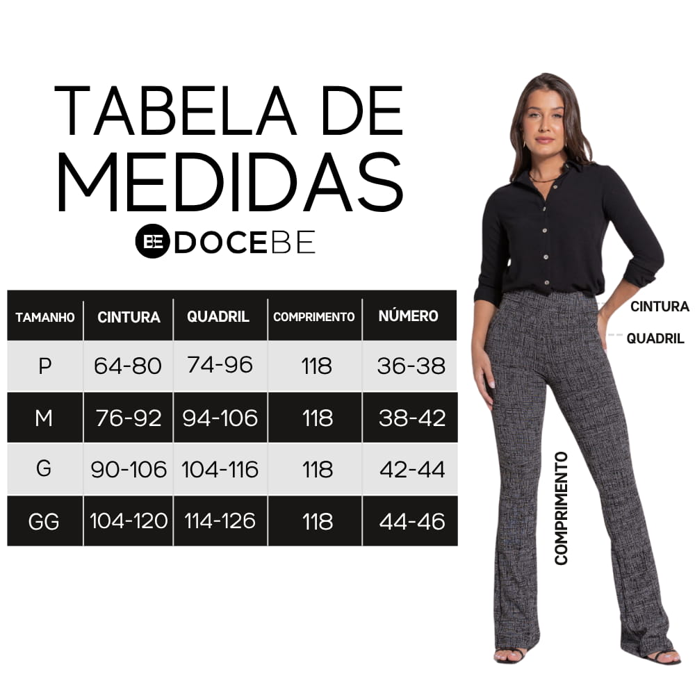 Calça Modeladora Flare Cós Alto Mescla - BE602