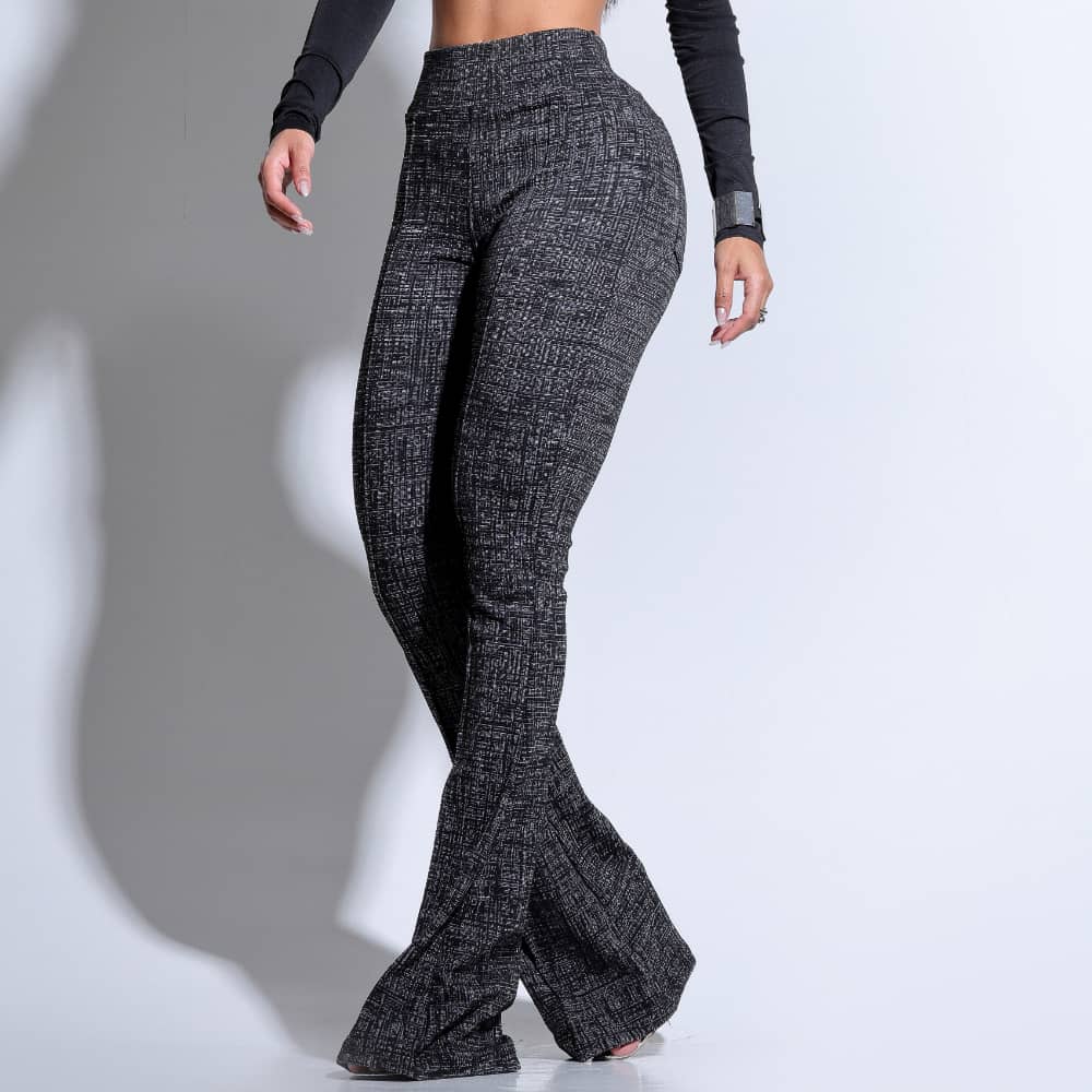 Calça Modeladora Flare Cós Alto Mescla - BE602
