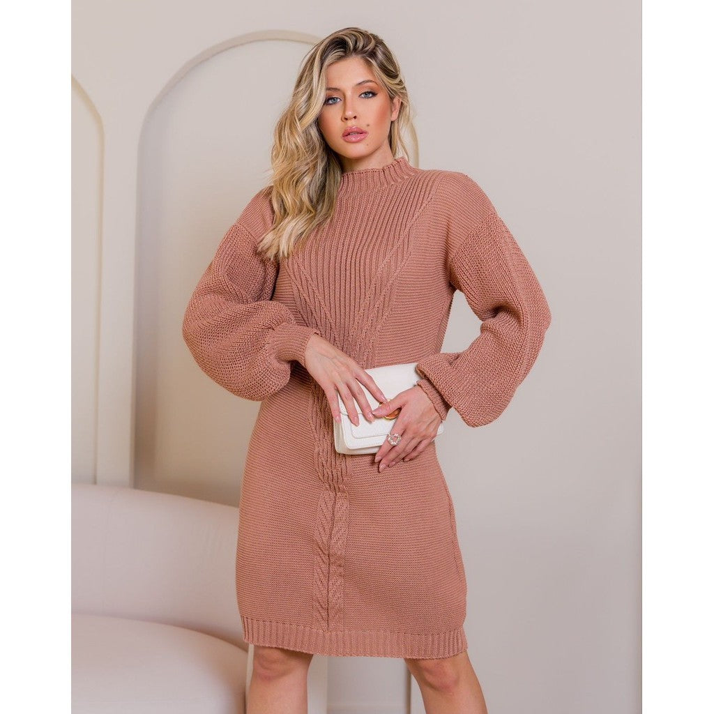 Vestido Tricot Lianna Manga Bufante