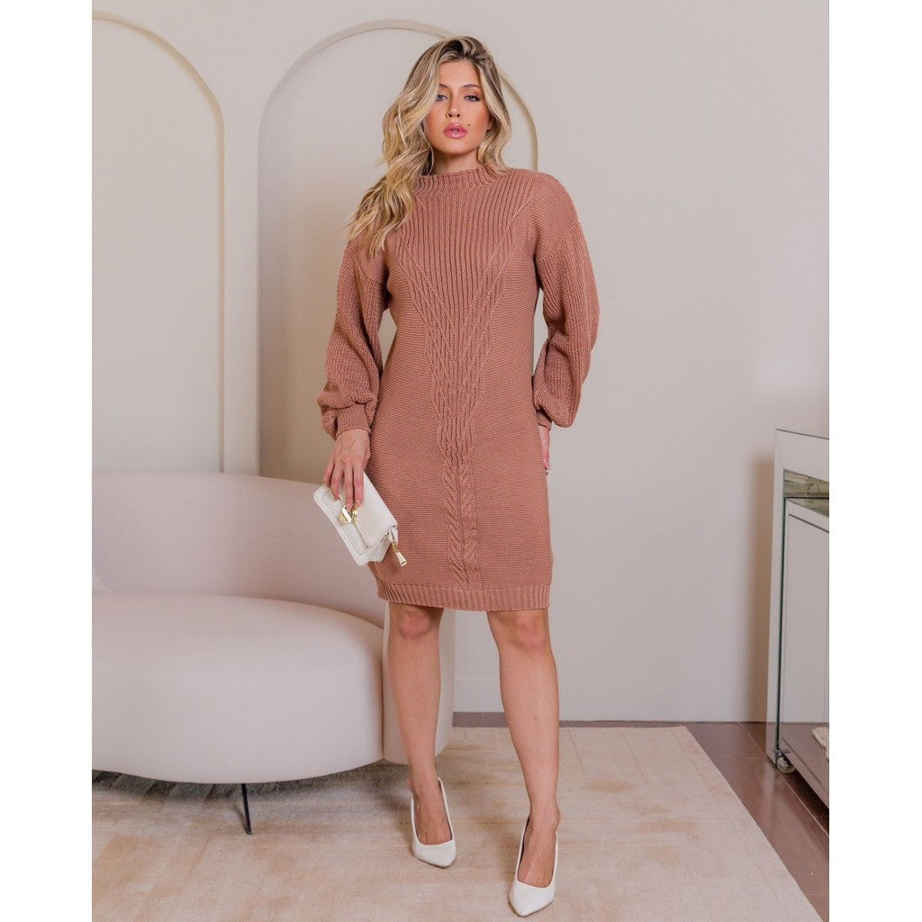 Vestido Tricot Lianna Manga Bufante