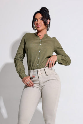 Calça Bege Feminina Modeladora Que Não Marca Empina Bumbum JEB94