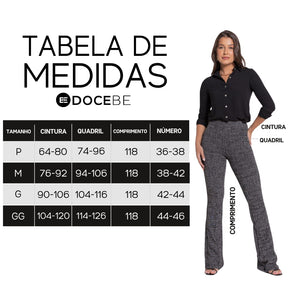 Calça Modeladora Flare Cós Alto Mescla - BE602